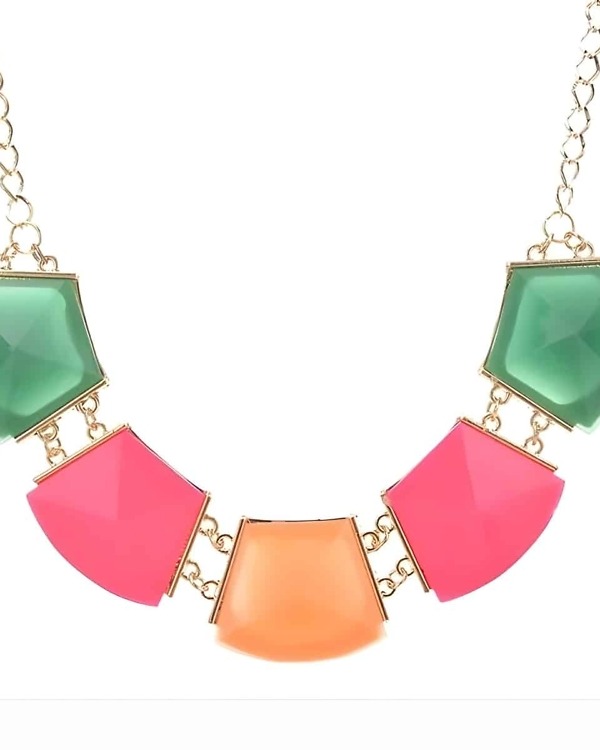 Stylish Girls Necklace Pink Peach Blue Beads Pink Blue India detail view