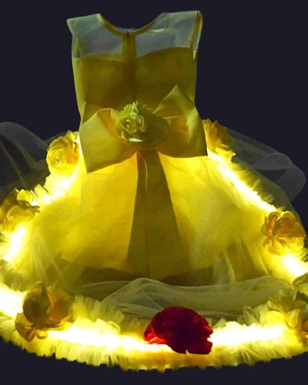 Baby girl LED princess party dress glowing design stylish birthday occasion wear