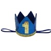 Royal blue first birthday crown hat for baby boys, cute celebration wear