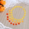 Girls Peach Pink Stone Necklace Fashion Jewellery Pink Blue India close up