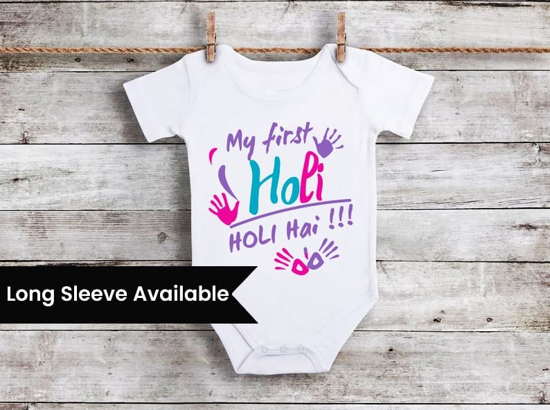 Newborn Holi romper, girl and boy cute festive outfit, playful gifting option