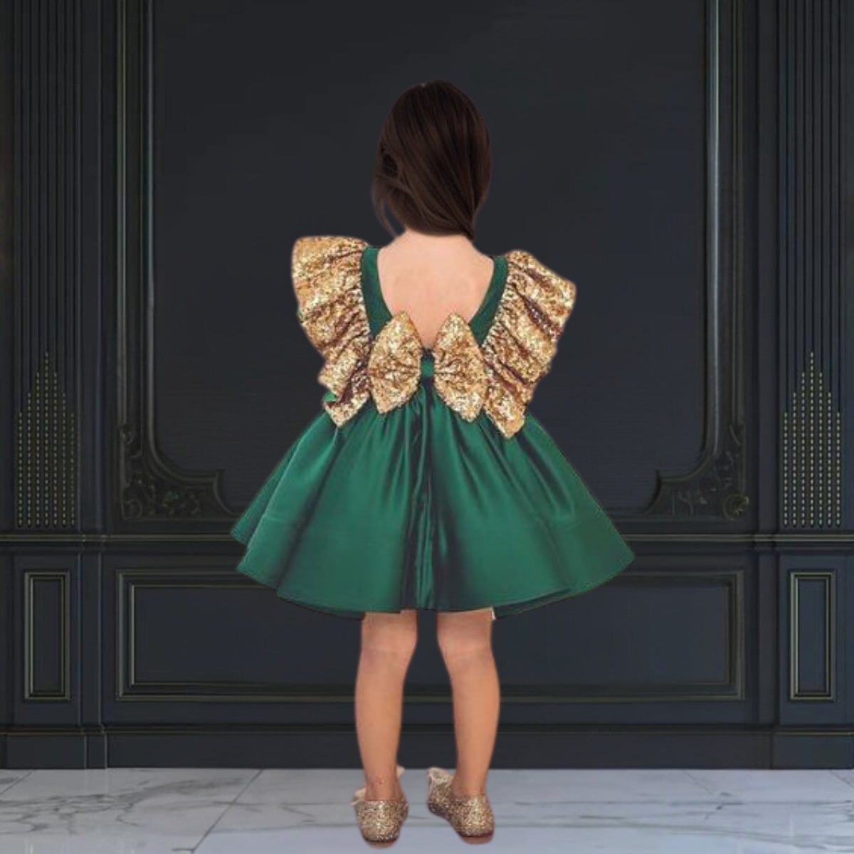 Couture party wear dress for baby girl with designer look ideal for special events and photoshoot