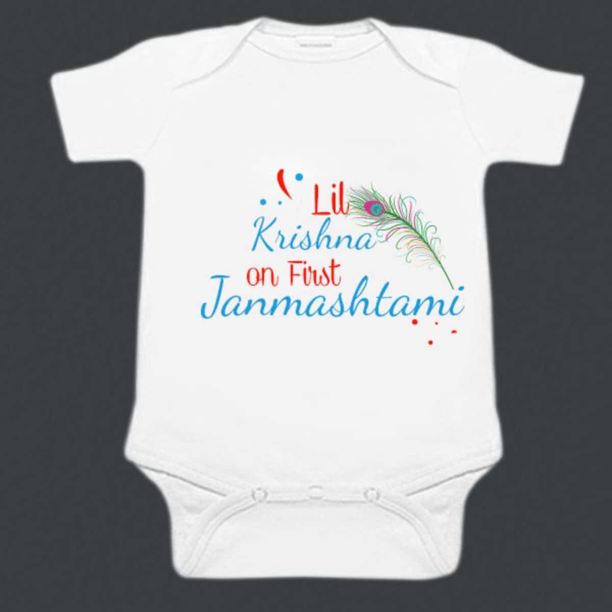 Custom baby Krishna Janmashtami romper yellow festive design comfortable traditional outfit