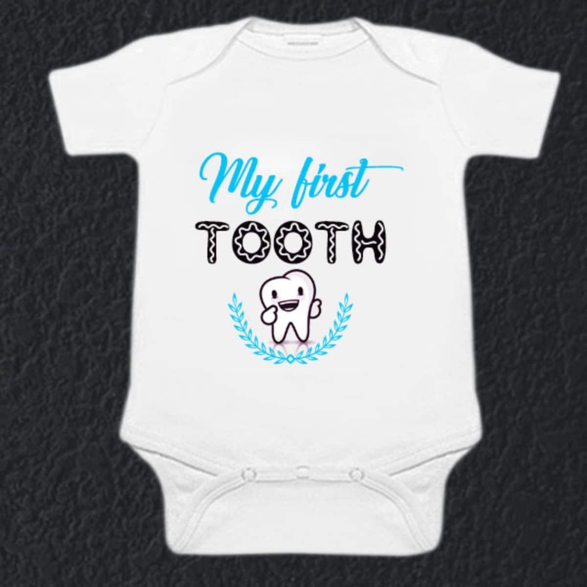 Baby first tooth milestone romper white cute print comfortable daily wear