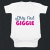 Personalized baby milestone romper white first giggle print comfortable cute memory outfit