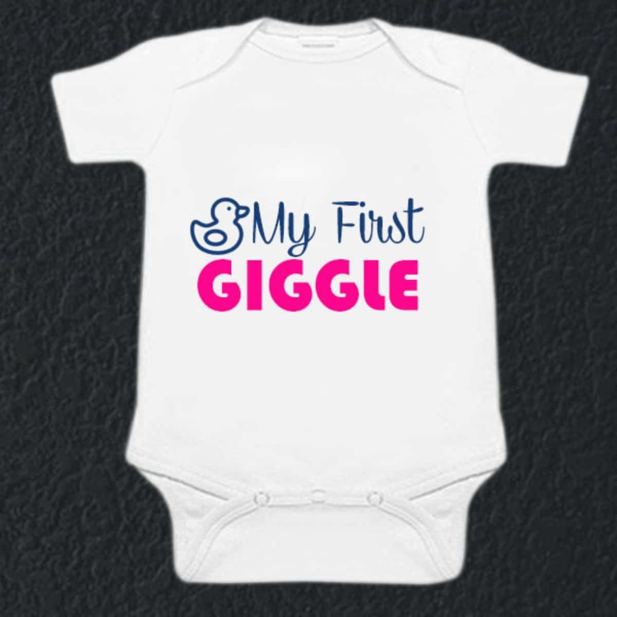 Personalized baby milestone romper white first giggle print comfortable cute memory outfit