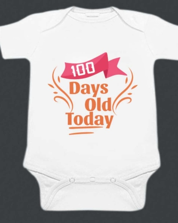 Personalized baby 100 days outfit white romper comfortable celebration wear gift