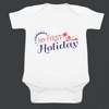 Personalized baby first holiday romper white festive design comfortable cute gift