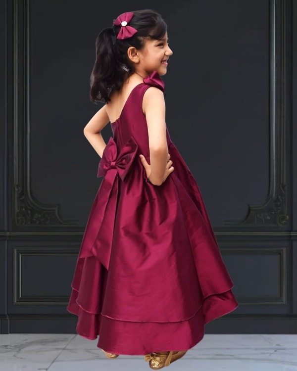 Stylish baby girl pageant gown designed for fashion shows parties and special occasions