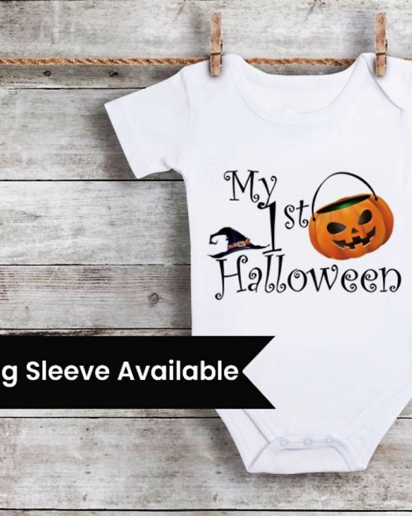 My first Halloween baby onesie white festive print comfortable cute outfit gift