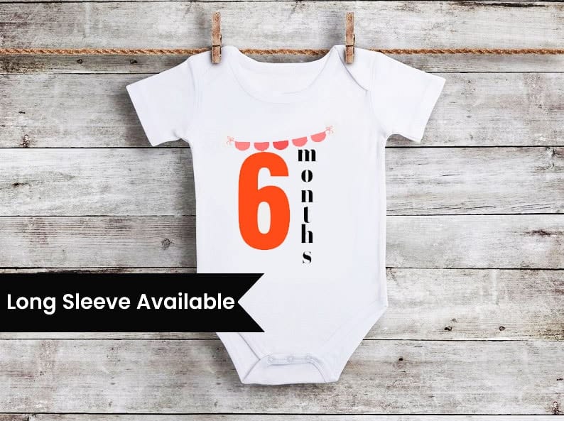 6-month baby birthday onesie, infant, festive occasion, cute and soft