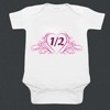 Baby half birthday onesie white printed design cute comfortable celebration outfit