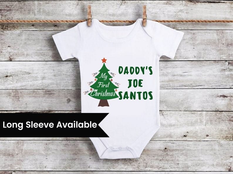 Baby Christmas onesie white festive design comfortable holiday wear cute gift