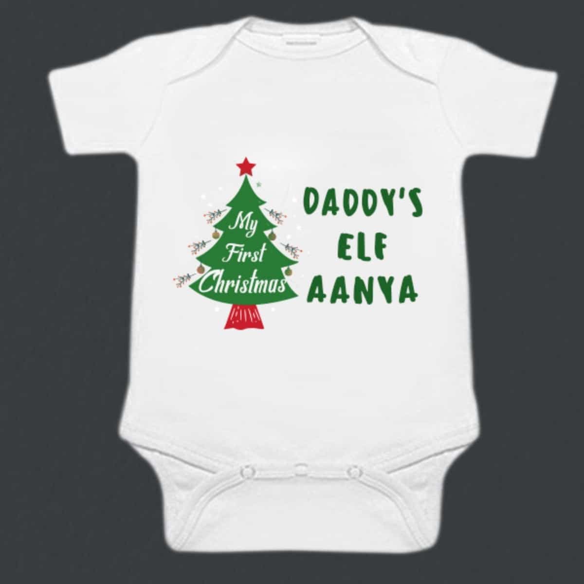 Baby Christmas onesie red festive print comfortable holiday outfit cute gift