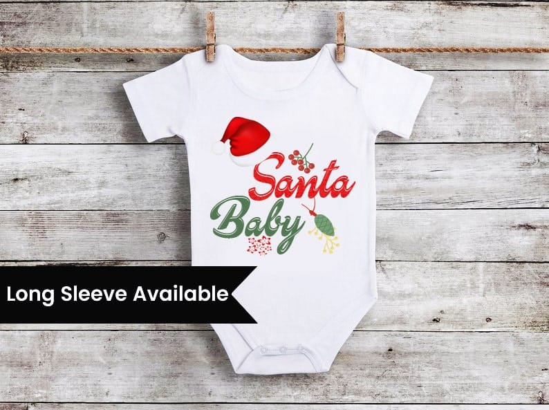 Cute Santa baby onesie unisex red Christmas outfit comfortable festive wear gift
