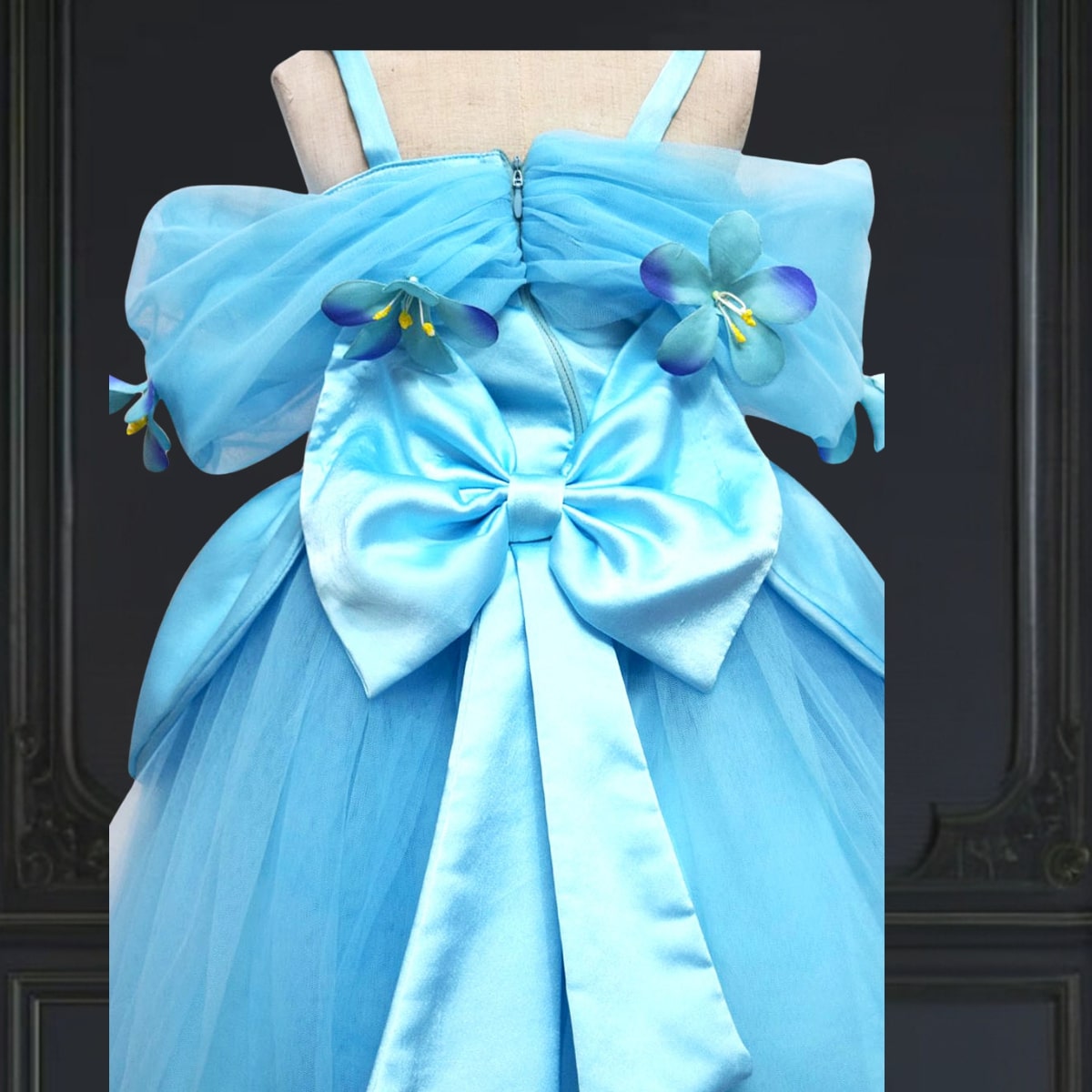 Elegant blue birthday gown for baby girl perfect for party celebration and photoshoot moments