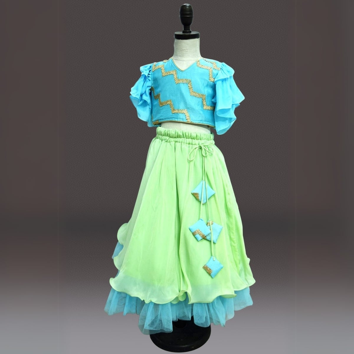 Crop top lehenga for girls, festive party wear, stylish and cute