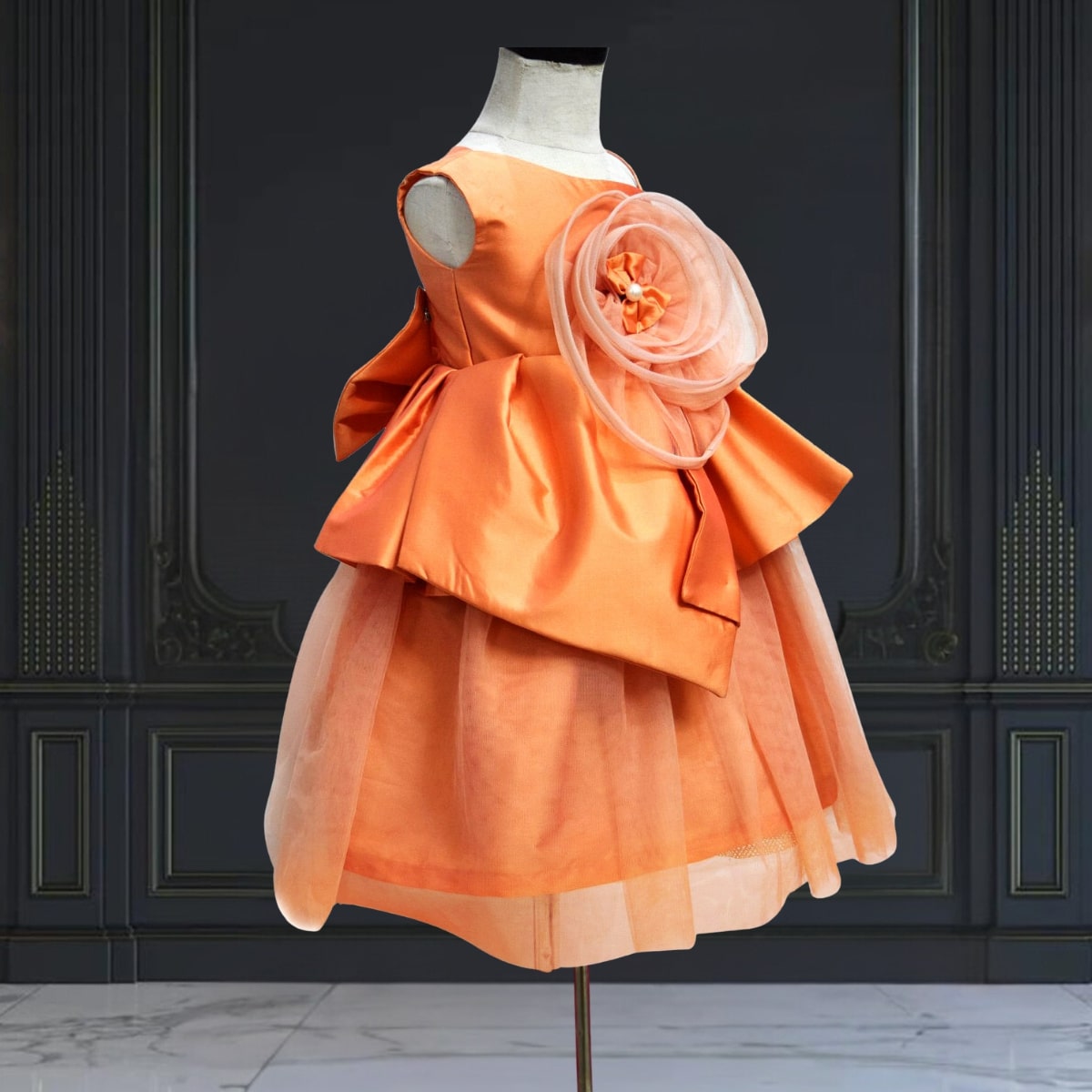 Beautiful flower theme dress for baby girl ideal for birthday party and special occasions