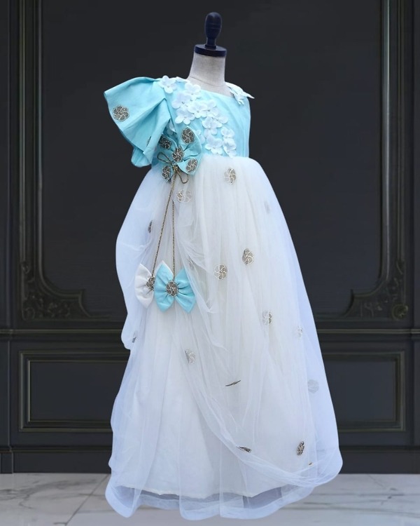 Kids girls Indian wedding gown, stylish festive celebration dress