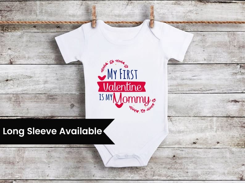 First valentines day onesie for baby cute festive celebration wear