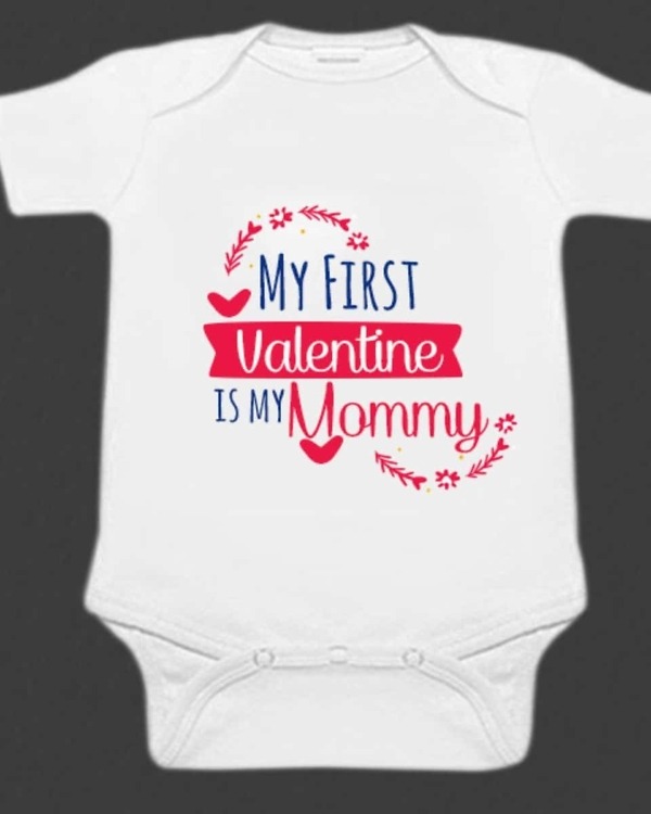 First valentines day onesie for baby cute festive celebration wear