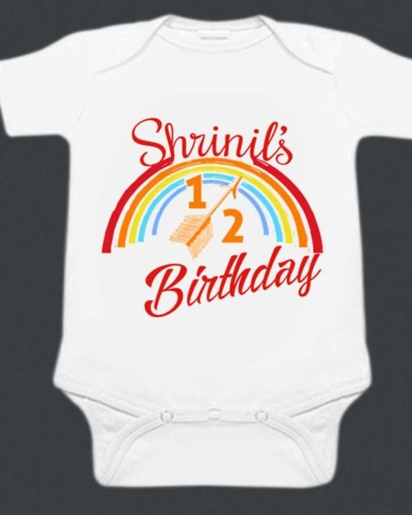 6 month birthday romper for baby cute celebration wear outfit