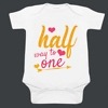Halfway to one baby onesie, stylish birthday milestone wear