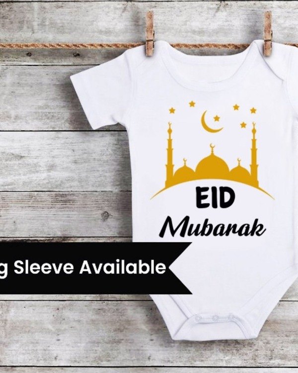 Eid Mubarak newborn romper, baby festive outfit, cute gifting choice