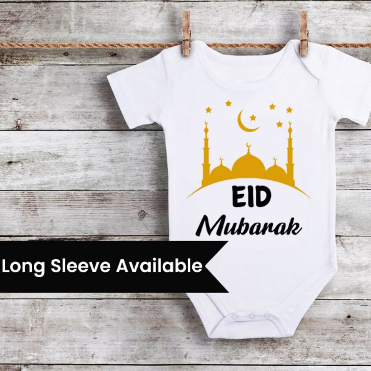 Eid Mubarak newborn romper, baby festive outfit, cute gifting choice