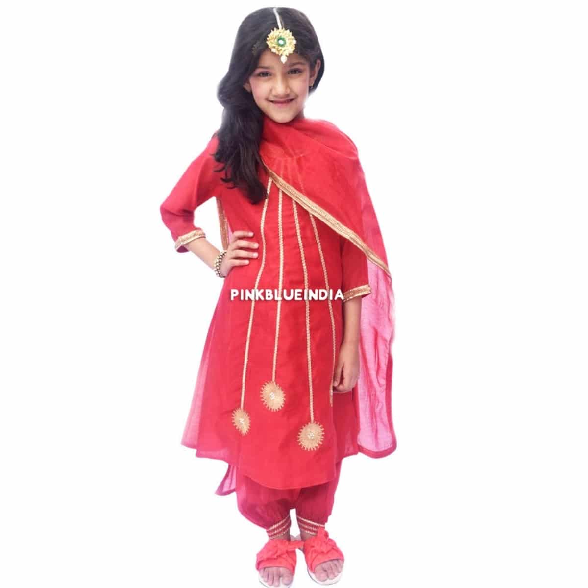Kids party wear salwar suit set, colorful festive outfit