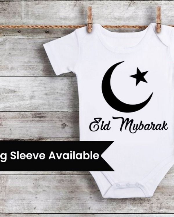 Personalized Eid Mubarak outfit for babies, stylish festival wear, cute gift idea