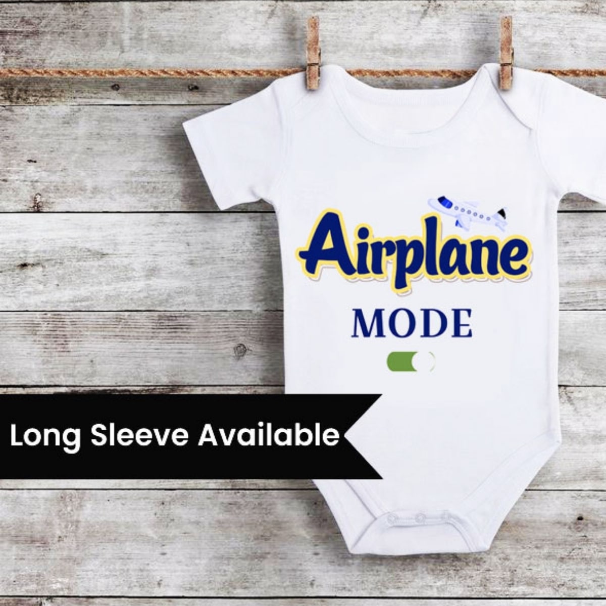 Airplane mode onesie for baby cute travel themed daily wear outfit