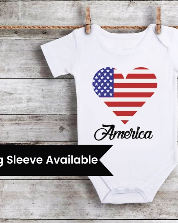 American flag onesie, baby girl and boy festive party outfit, cute