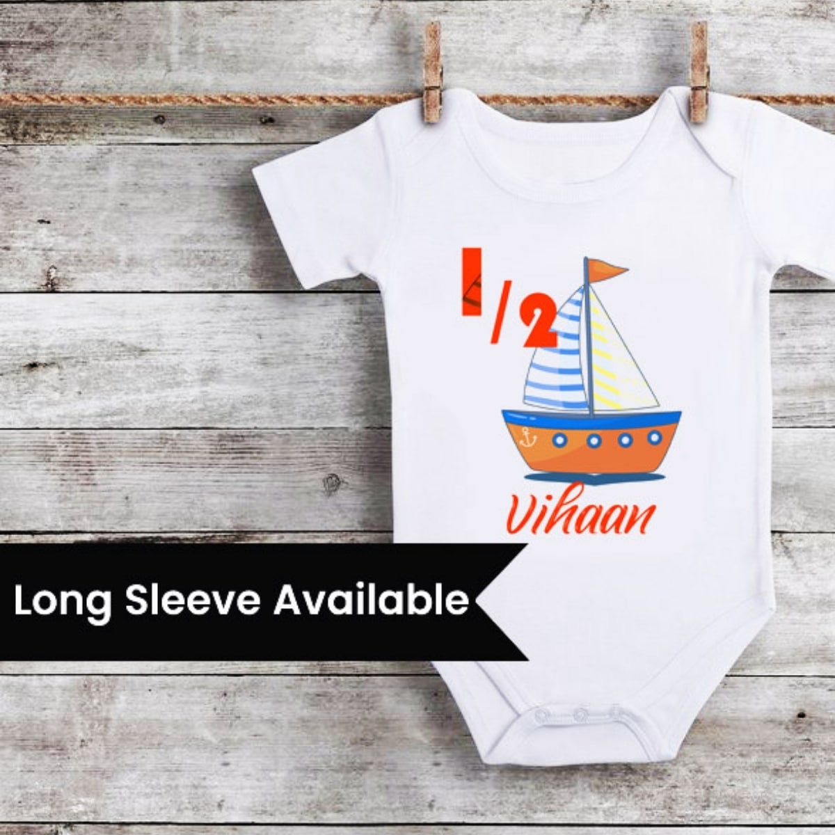 Nautical anchor romper for baby cute half birthday celebration outfit