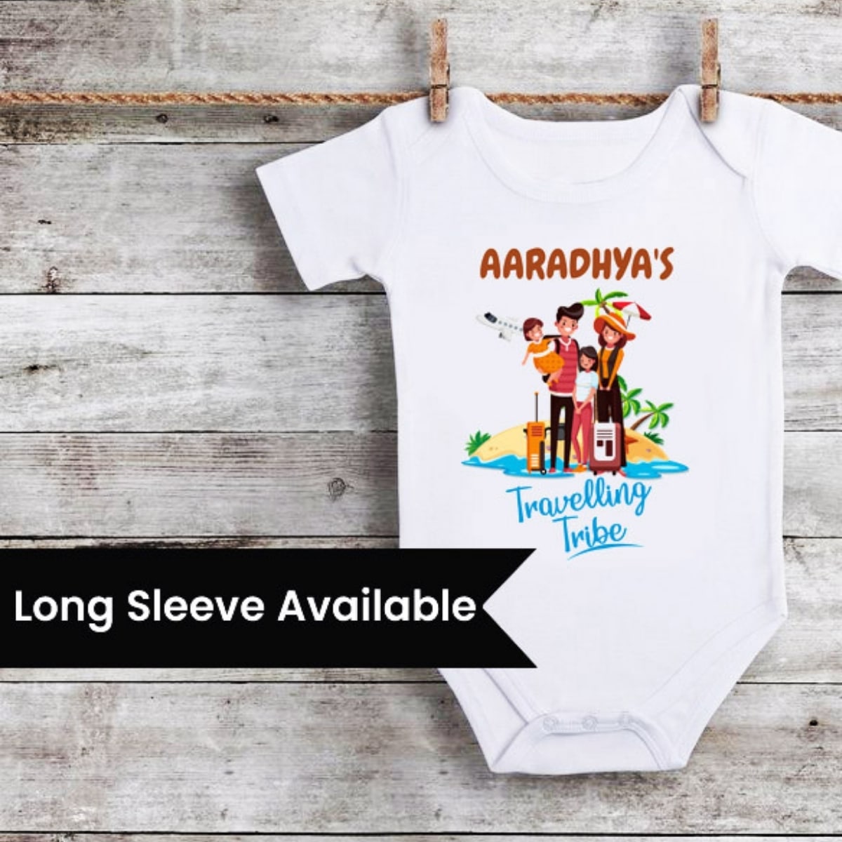 Personalized holiday romper for baby cute travel themed gift outfit