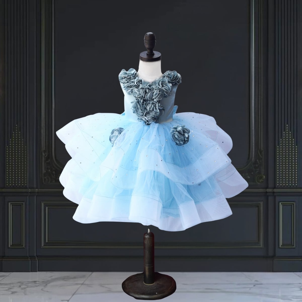 Frozen Elsa gown for baby girls, cute party celebration dress