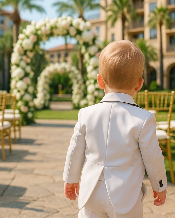 Formal tailcoat suit for boys, classic royal outfit for wedding occasions