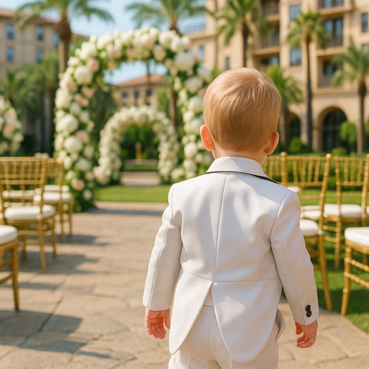 Formal tailcoat suit for boys, classic royal outfit for wedding occasions