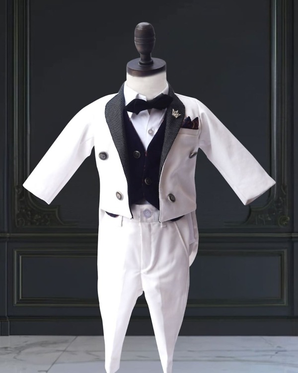Formal tailcoat suit for boys, royal style outfit for weddings and parties