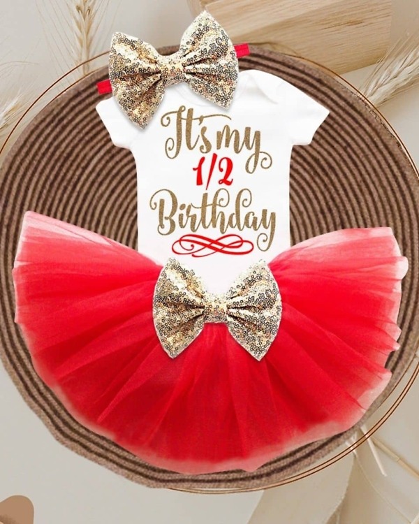 Its my half birthday baby dress cute celebration outfit