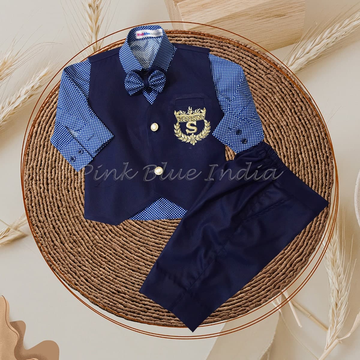 Baby boy formal waistcoat clothing set, smart occasion wear for weddings and parties
