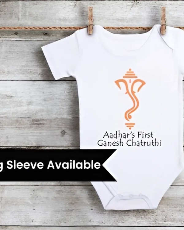 First Ganesh Chaturthi baby onesie festive outfit