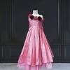 Pink silk gown for girls, stylish party outfit