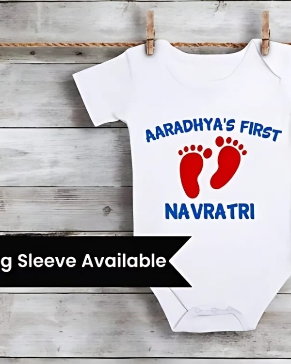 First Navratri baby romper festive outfit