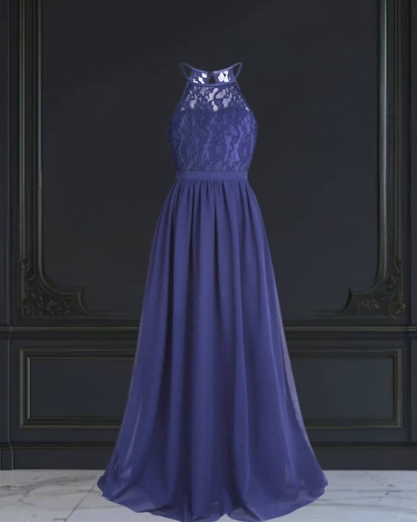 Blue long floor-length gown, girls party outfit, stylish birthday wear