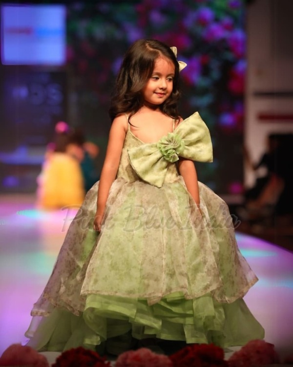 Designer organza party ball gown for girls, cute birthday outfit