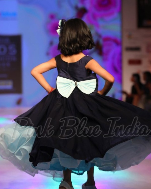 Elegant blue party dress for girls suitable for birthday event photoshoot and special occasion