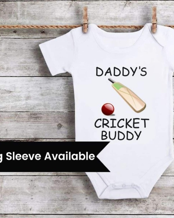 Daddys cricket buddy baby onesie cute gift for newborn