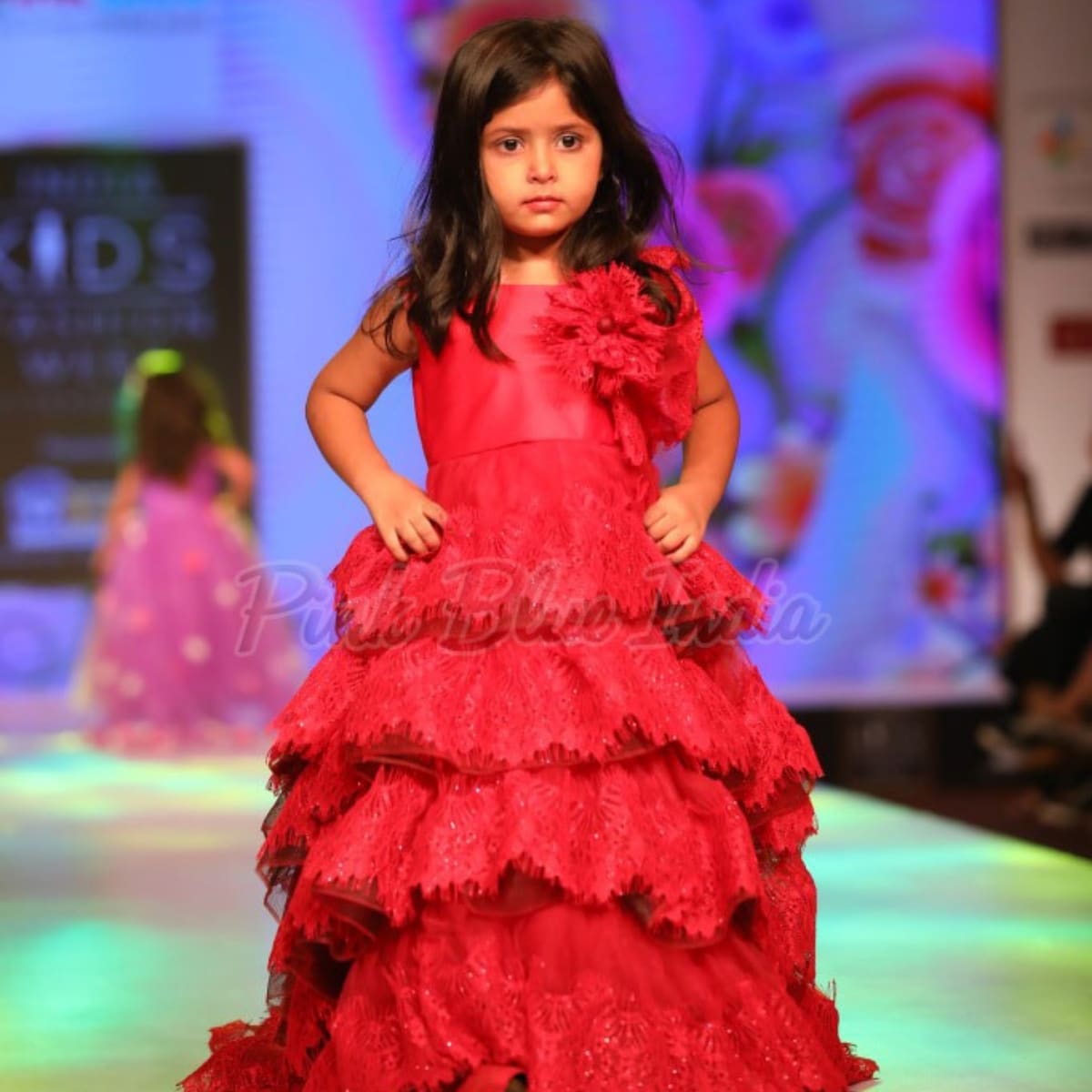 Maroon birthday long gown for girls, stylish celebration outfit