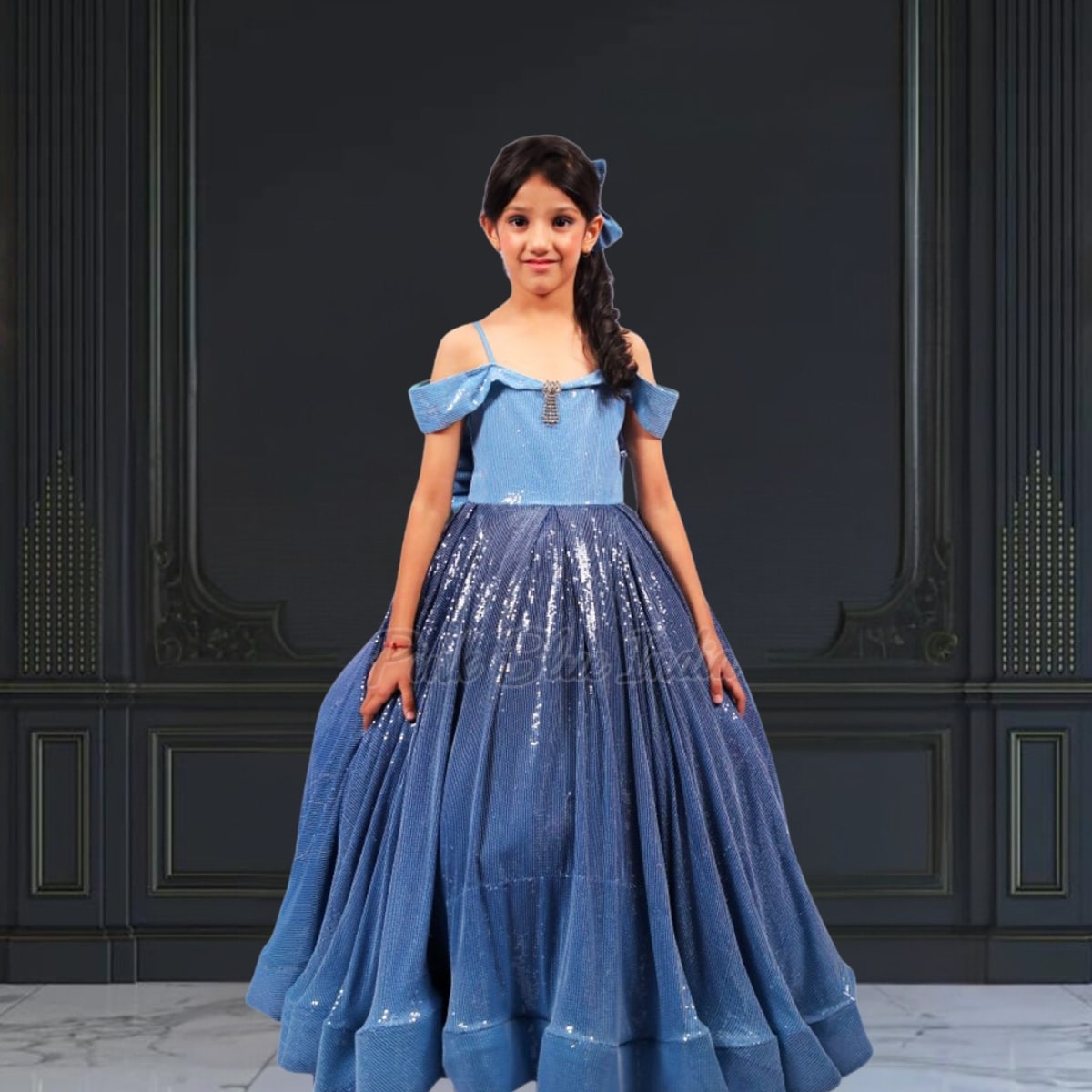 Gorgeous birthday party dress for baby girl, stylish festive outfit